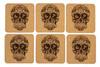 Sugar Skull Cork Coasters