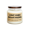 Personalized Light When Name Poops Soy Candle