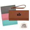 Personalized Monogram Wallet With Strap Faux Leather Large Women's Wallet Baum Designs