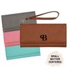 Personalized Monogram Wallet With Strap Faux Leather Large Women's Wallet Baum Designs