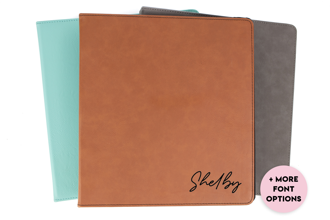 Personalized Binder Faux Leather Baum Designs