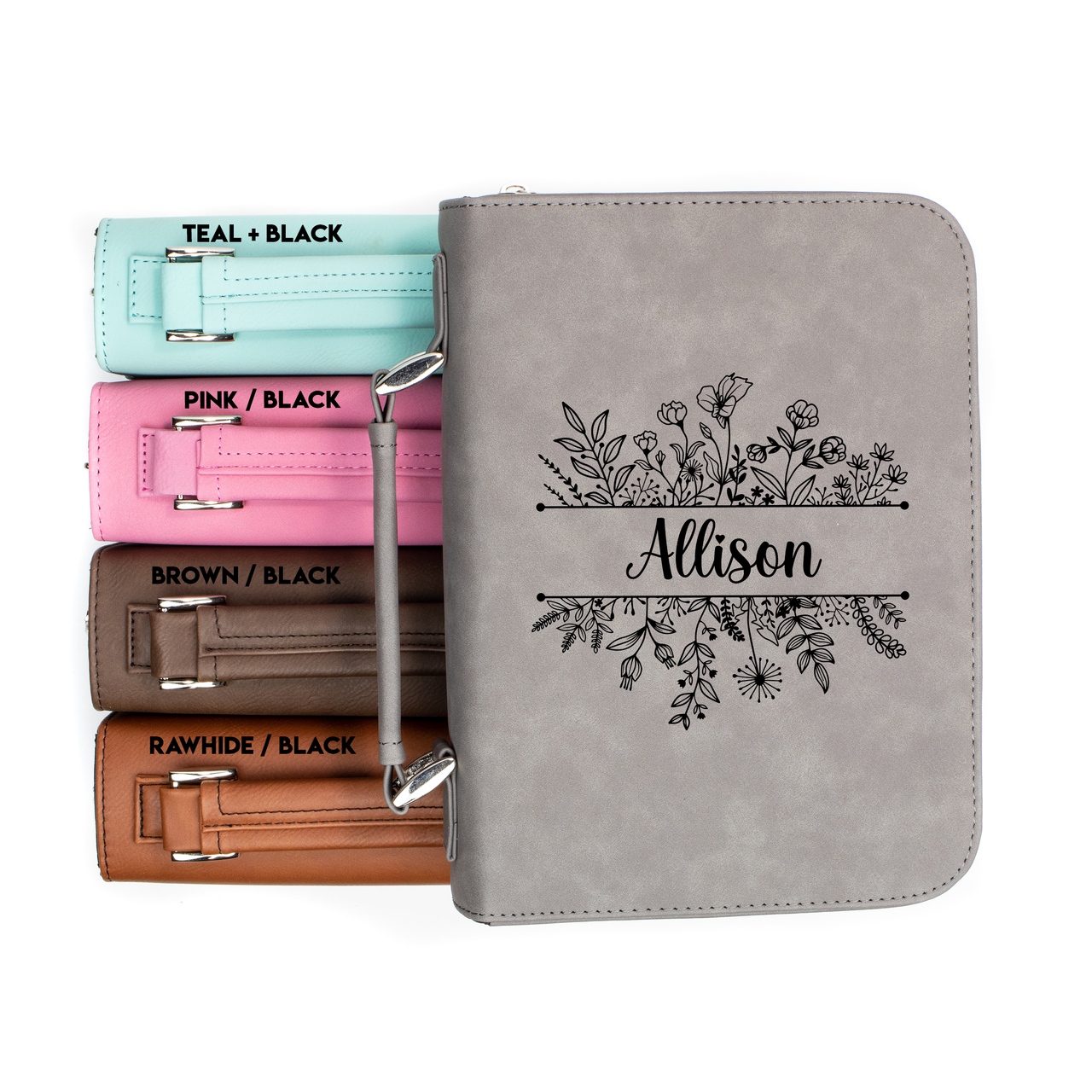 Personalized Wildflowers Faux Leather Bible Cover