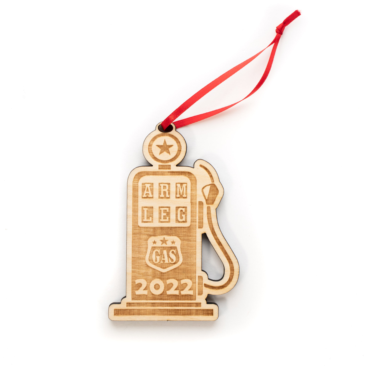 2022 Arm + Leg Gas Pump Wood Christmas Ornament