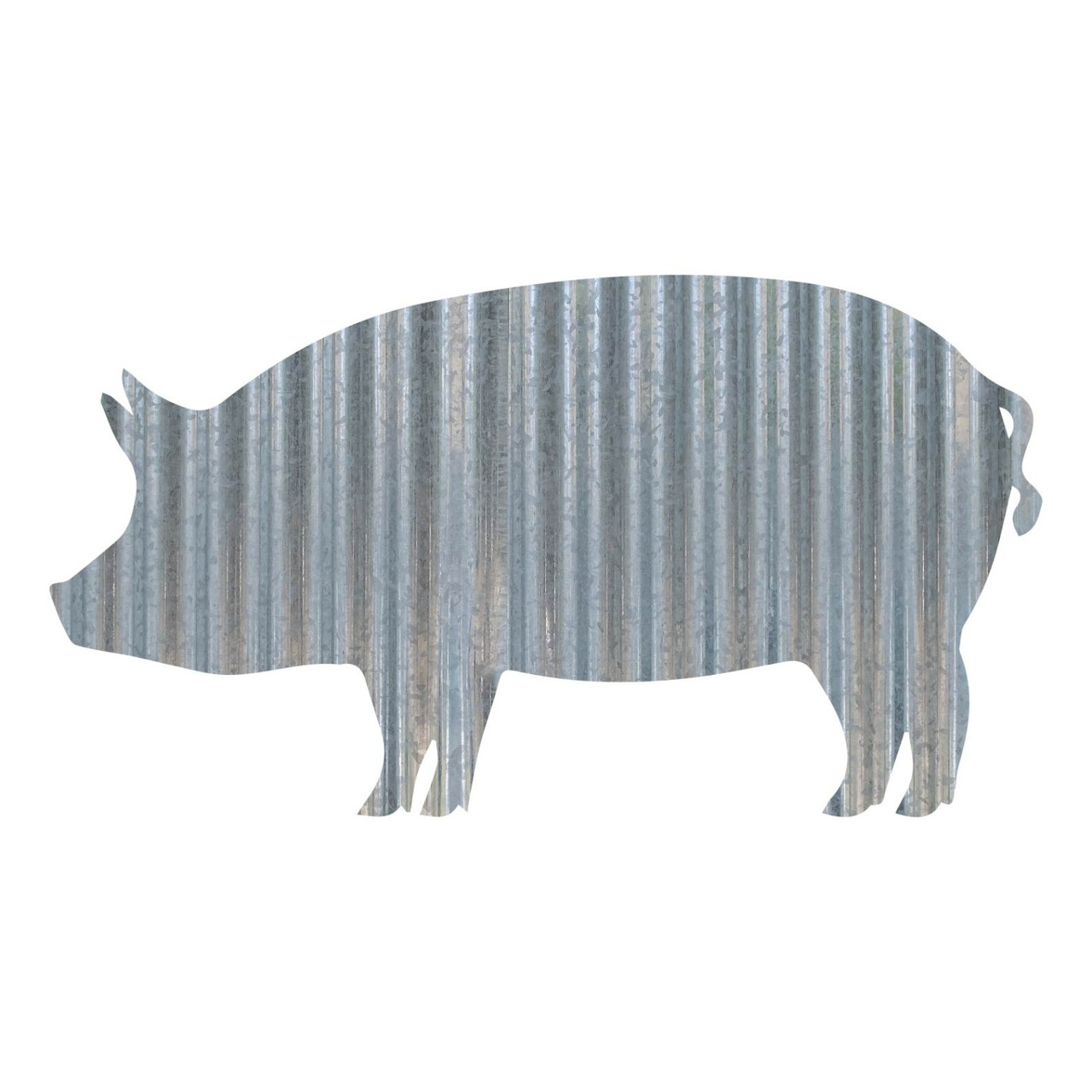Pig Corrugated Metal Wall Sign