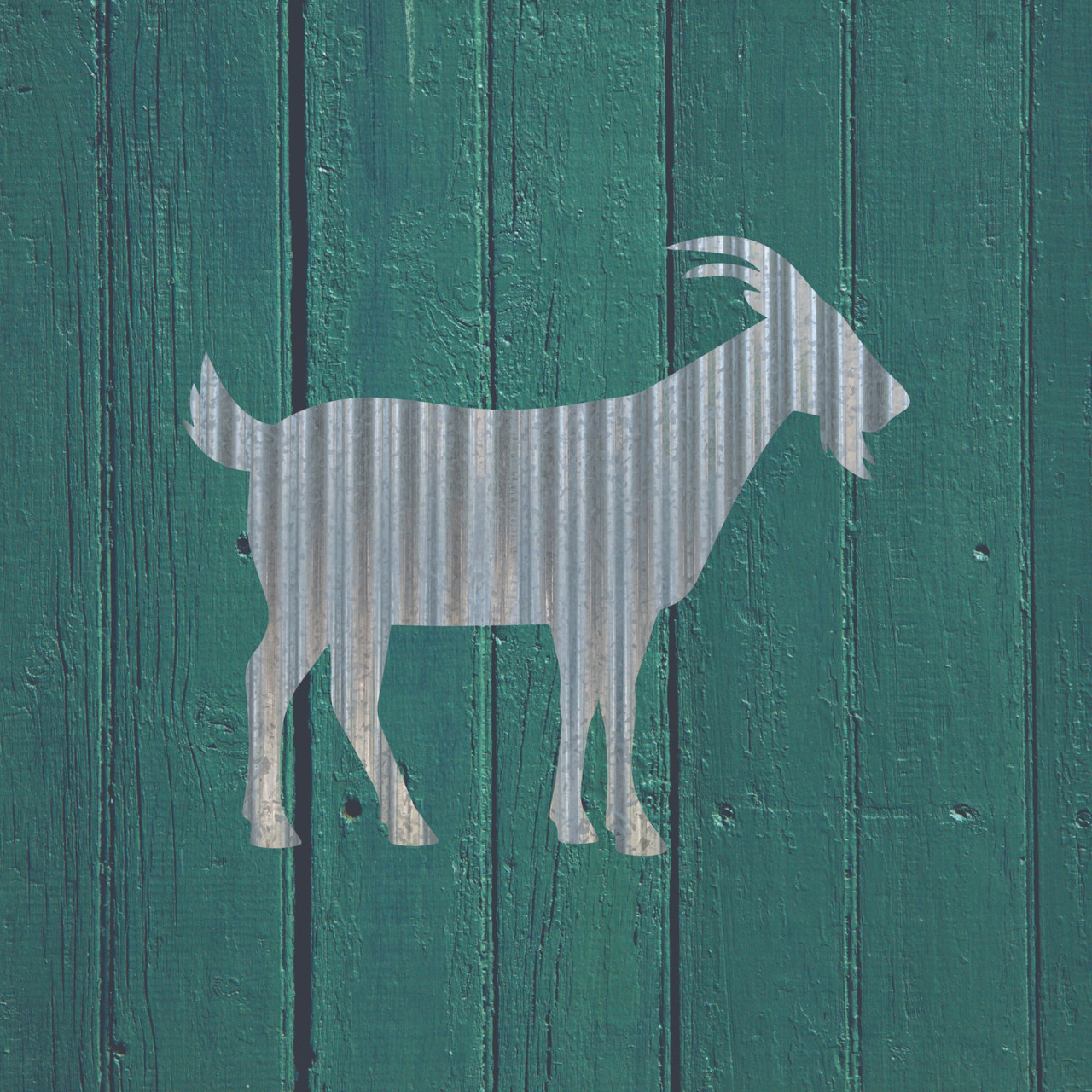 Goat Corrugated Metal Wall Sign