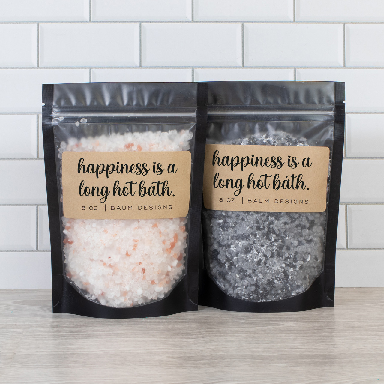 Happiness Is A Long Hot Bath, Bath Bomb Bag or Bath Salts Baum Designs