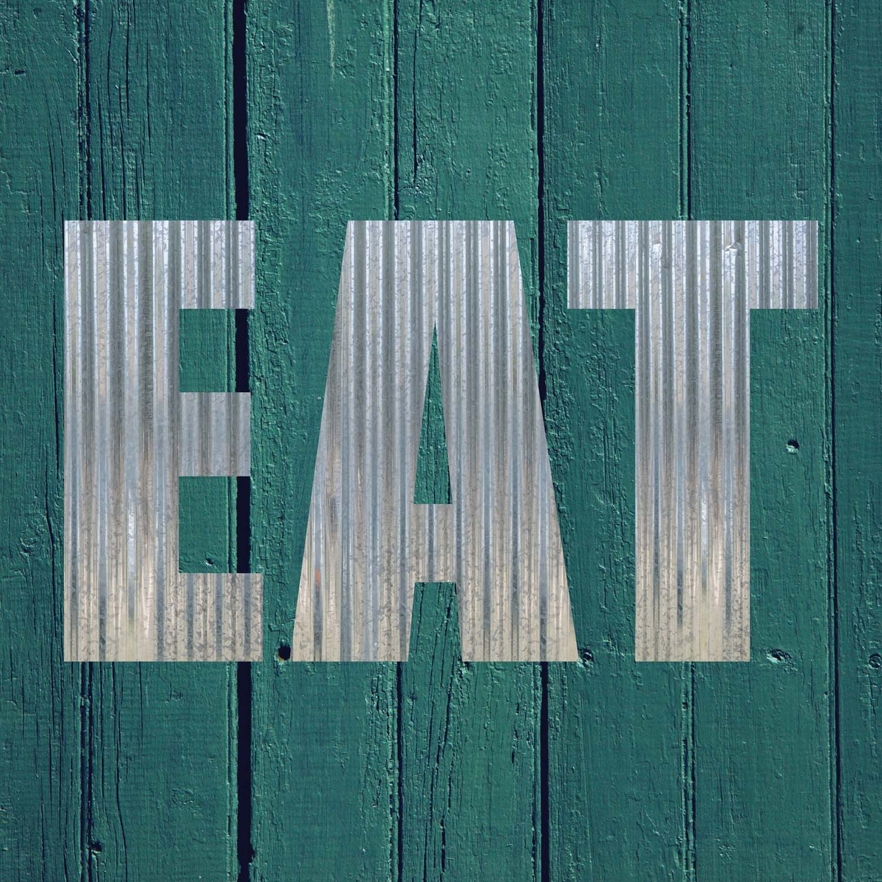 Eat Metal Letters Corrugated