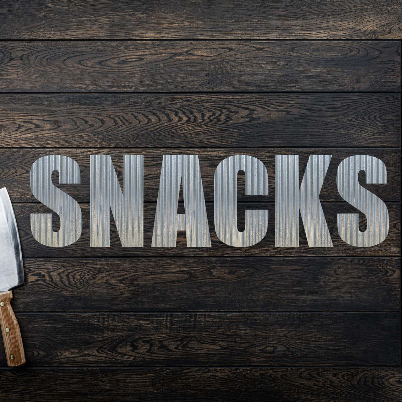 SNACKS Metal Letters Corrugated