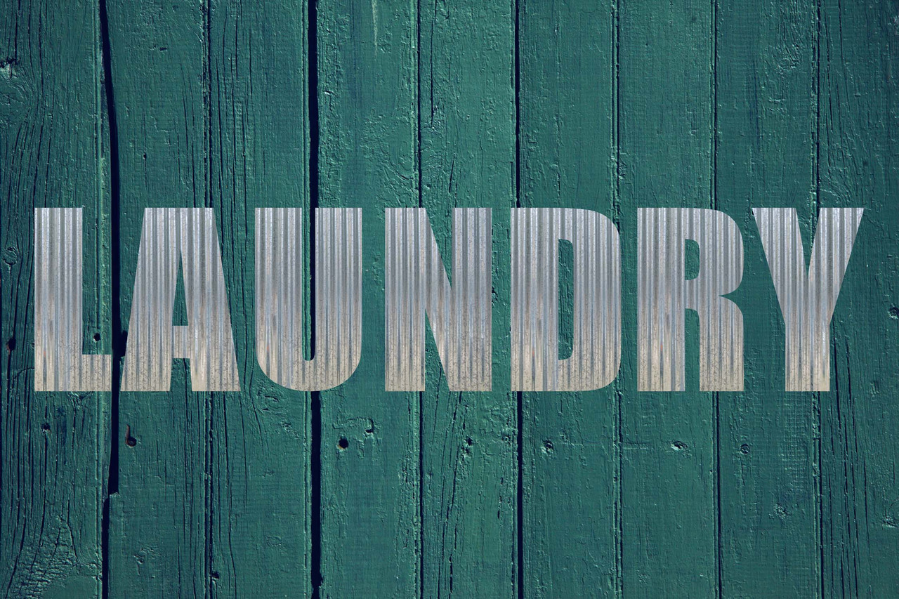 LAUNDRY Metal Letters Corrugated