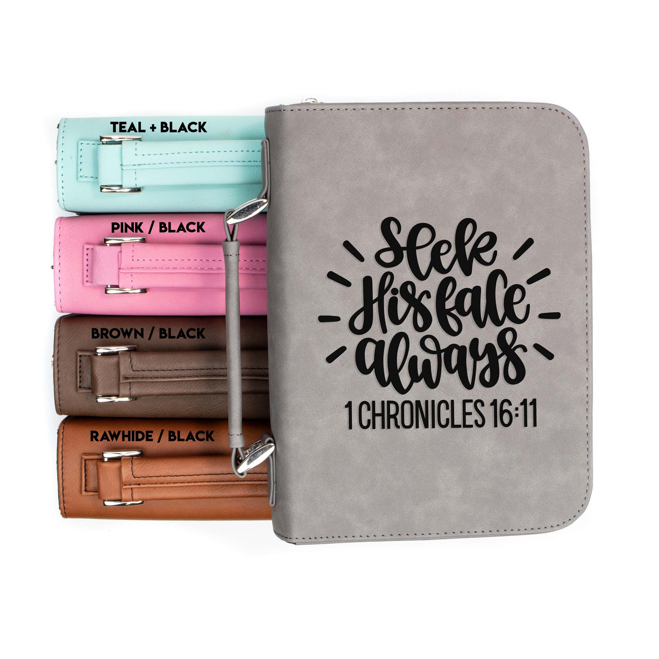 Seek His Face Always 1 Chronicles 16-11 Faux Leather Bible Cover
