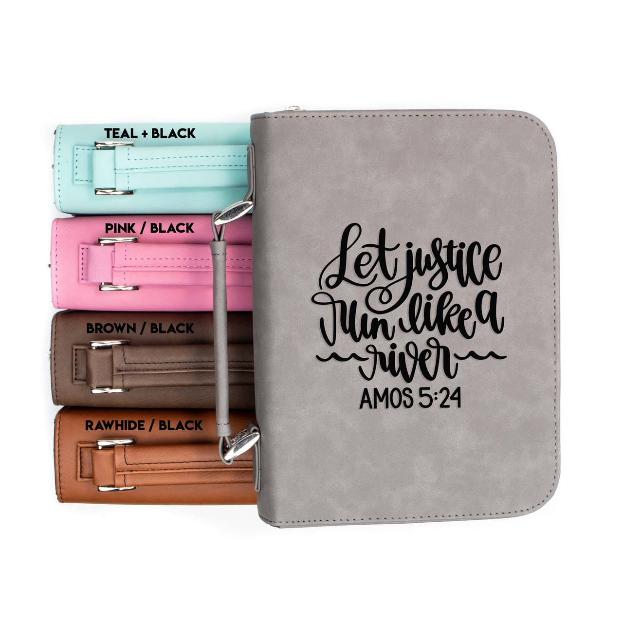 Let Justice Run Like a River Amos 5-24 Faux Leather Bible Cover