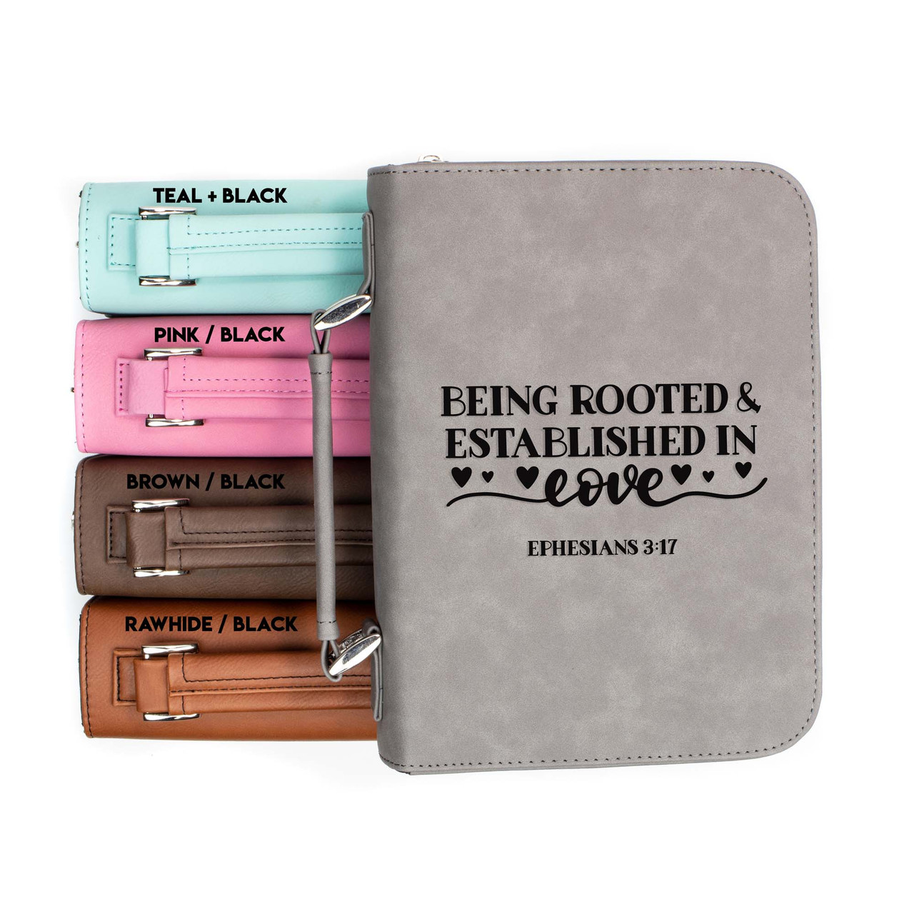 Being Rooted and Established in Love Ephesians 3-17 Faux Leather Bible Cover