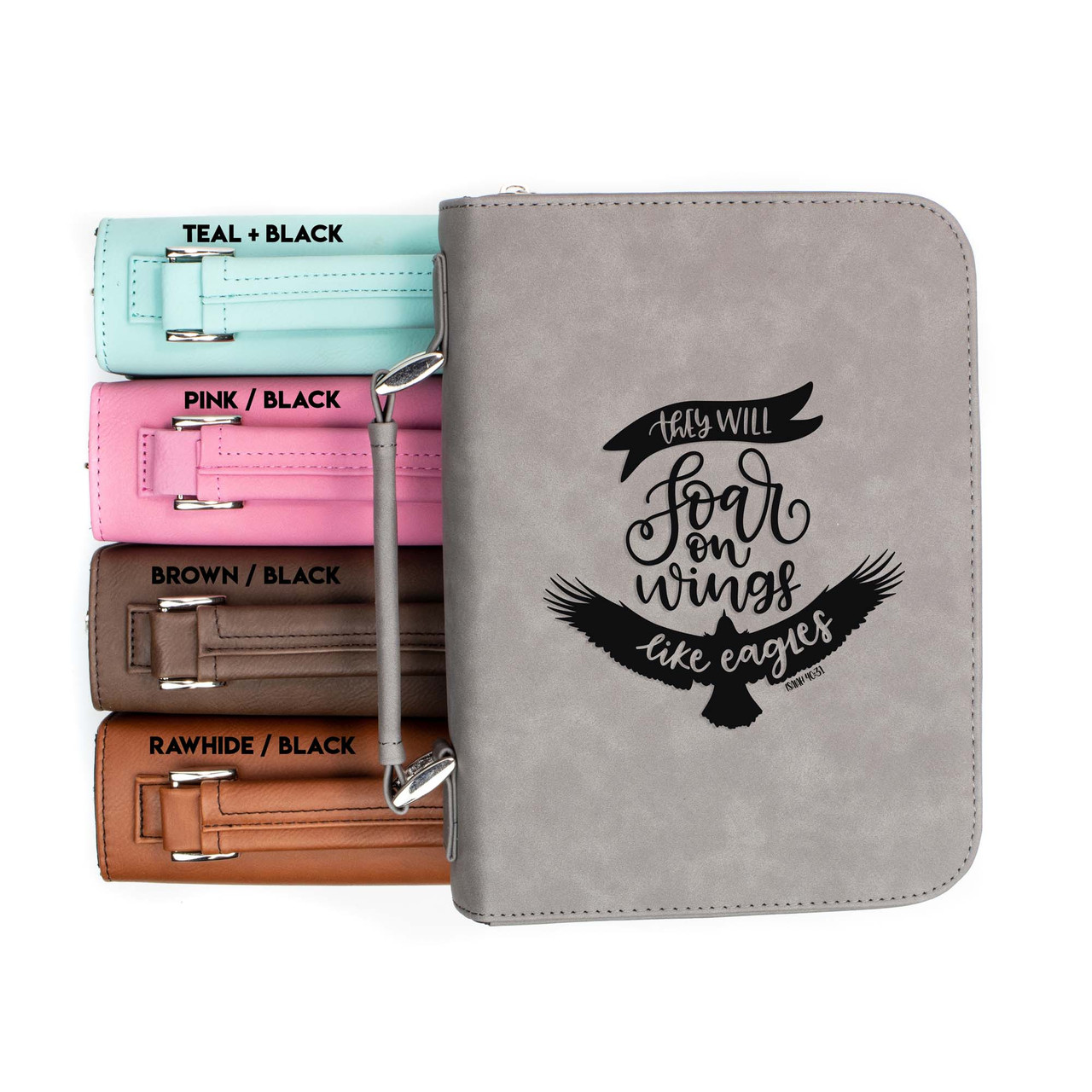 They Will Soar on Wings Like Eagles Isaiah 40-31 Faux Leather Bible Cover