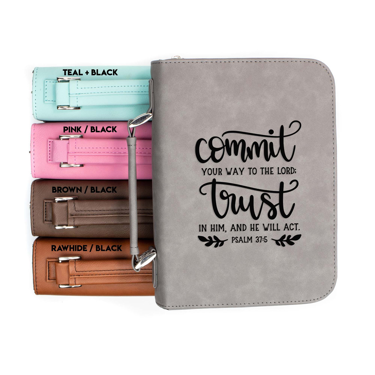 Commit to the Lord Psalm 37-5 Faux Leather Bible Cover