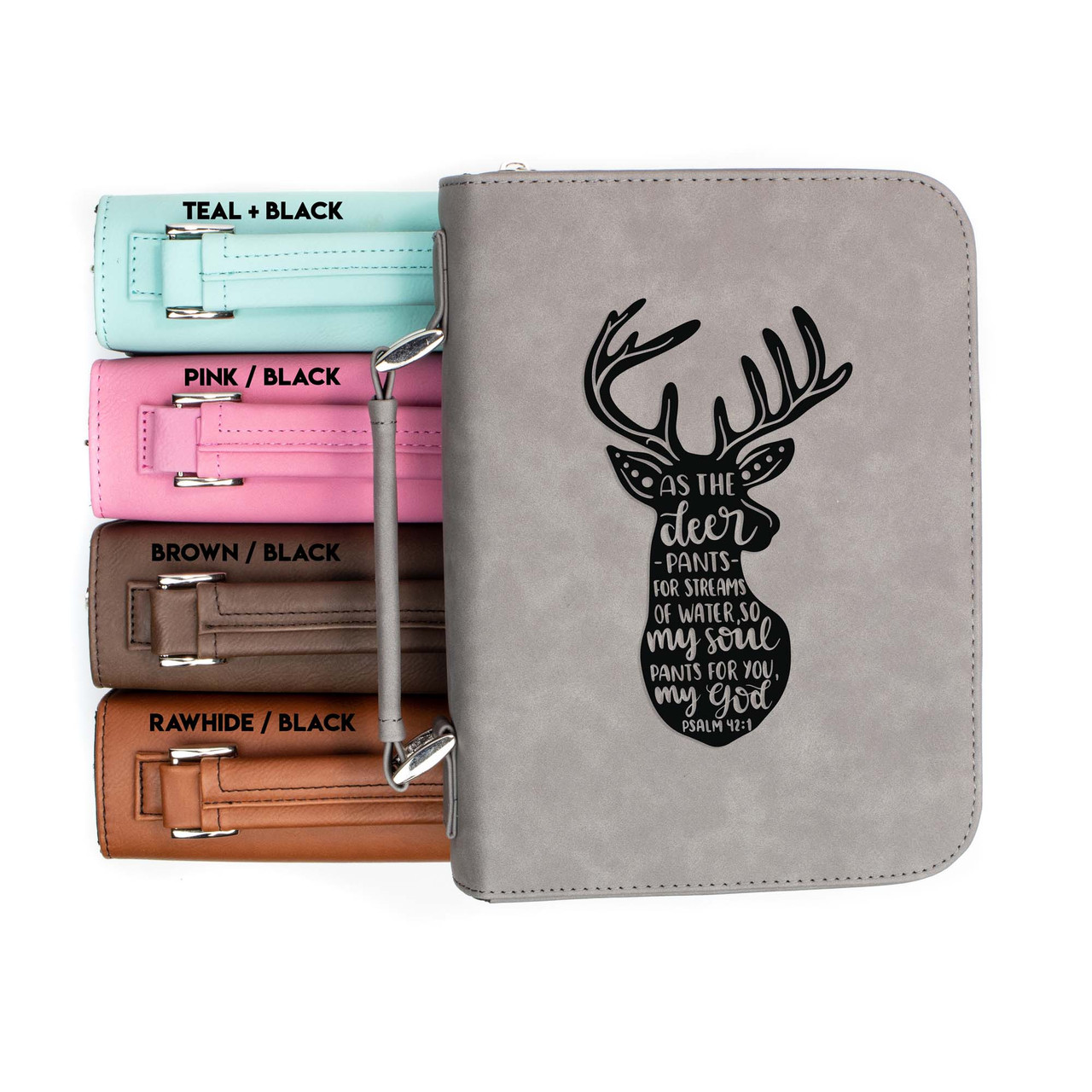 As the Deer Pants Psalm 42-1 Faux Leather Bible Cover