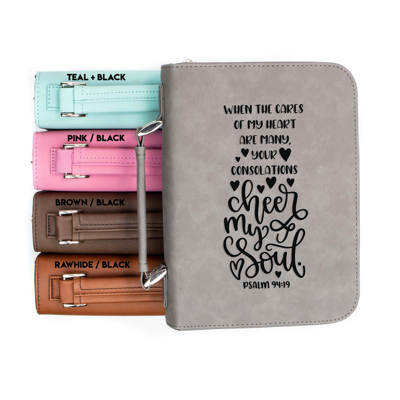 Cheer My Soul Psalm 94-19 Faux Leather Bible Cover