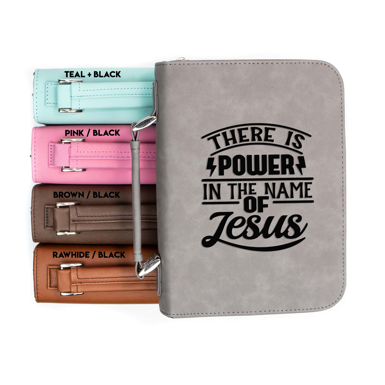 There Is Power In The Name Of Jesus Faux Leather Bible Cover