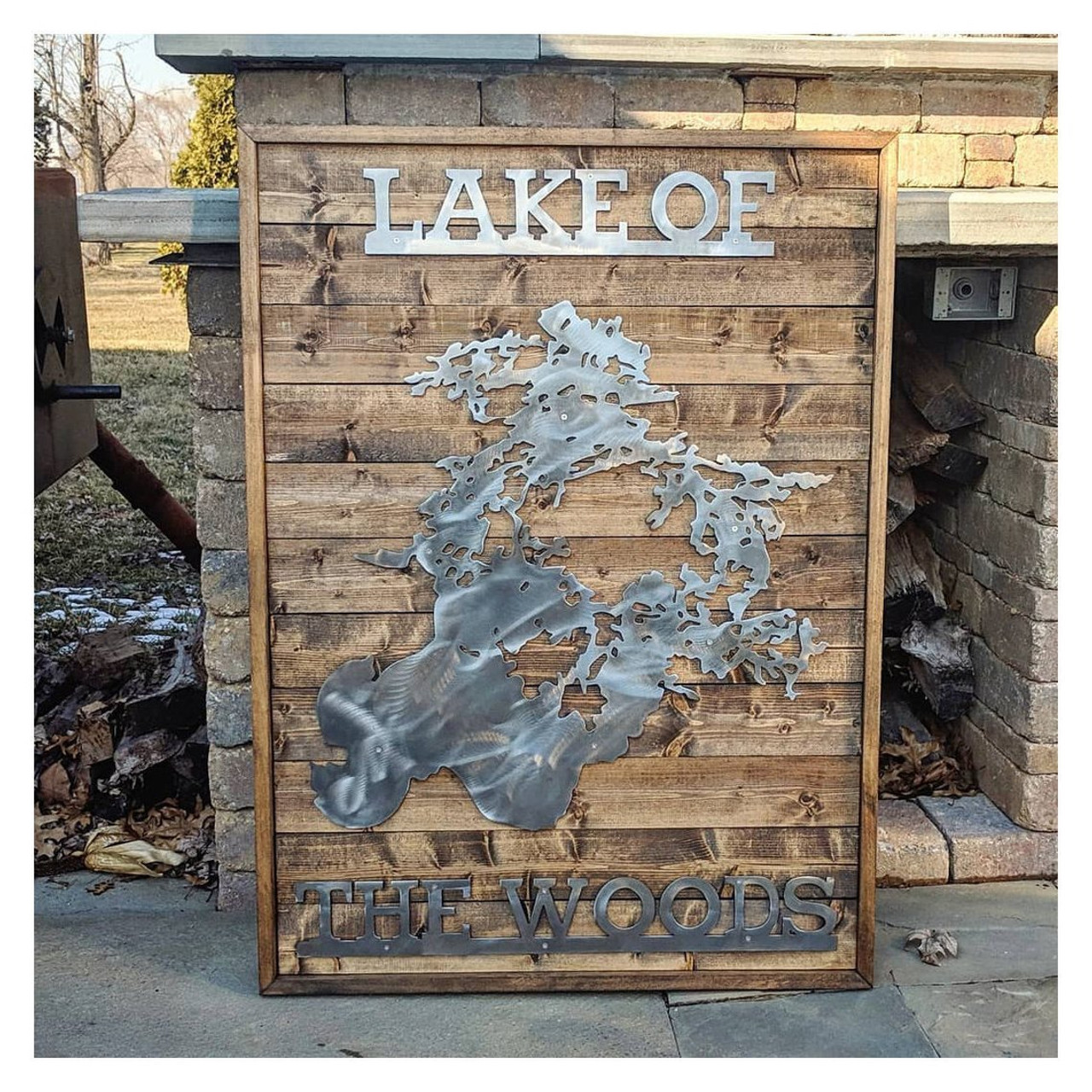 Lake Of The Woods - Large Metal & Wood Sign