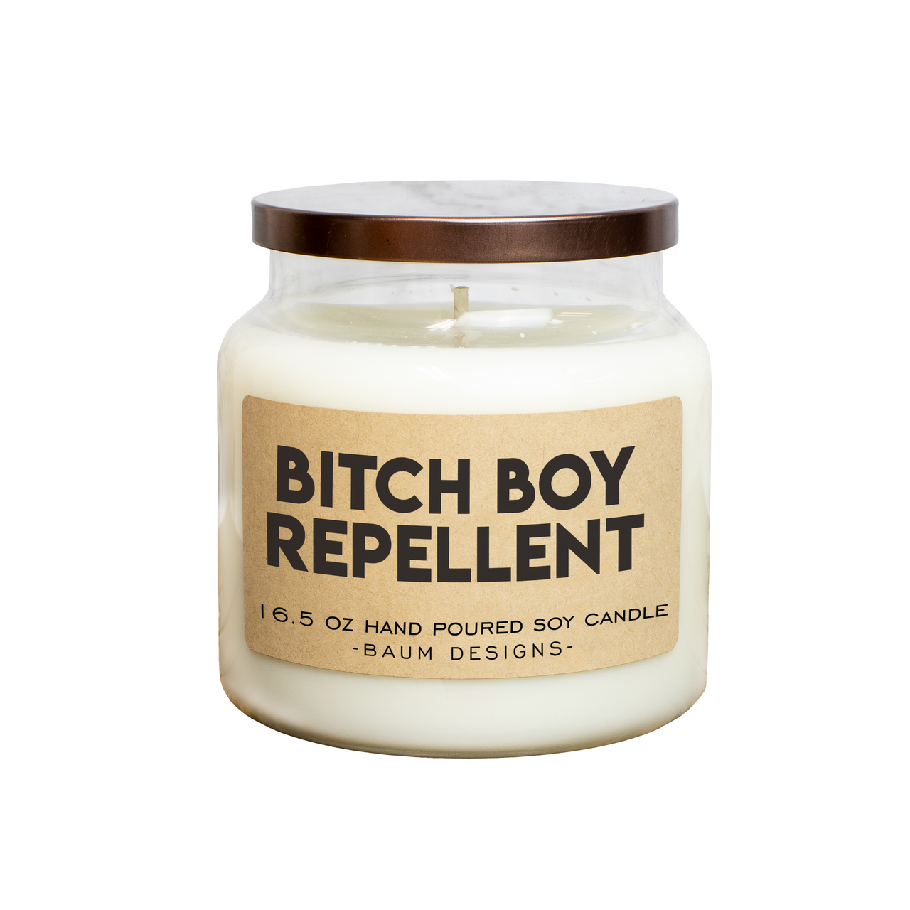 Bitch Boy Repellent Soy Candle Baum Designs