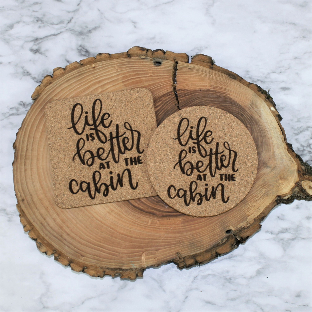 Life Is Better At The Cabin Cork Coasters Baum Designs