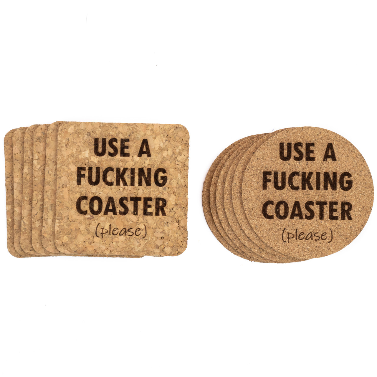 Use A Fucking Coaster (Please) Cork Coasters