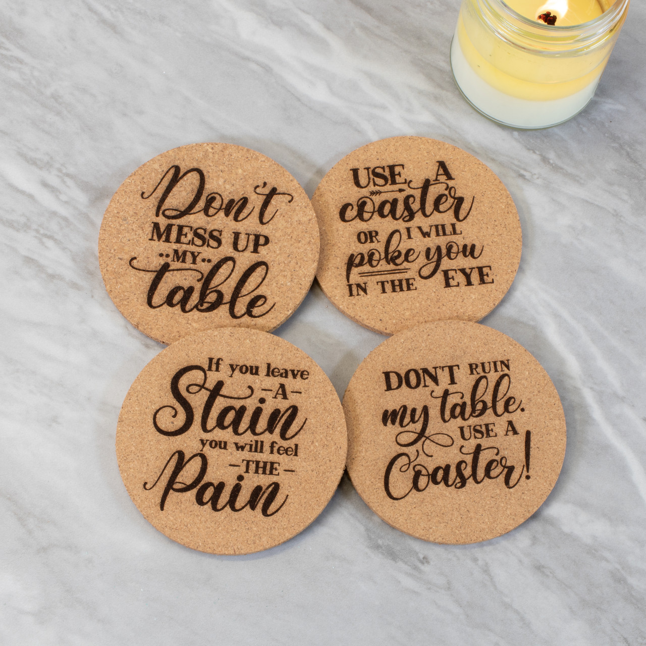 Funny Cork Coaster Set Baum Designs