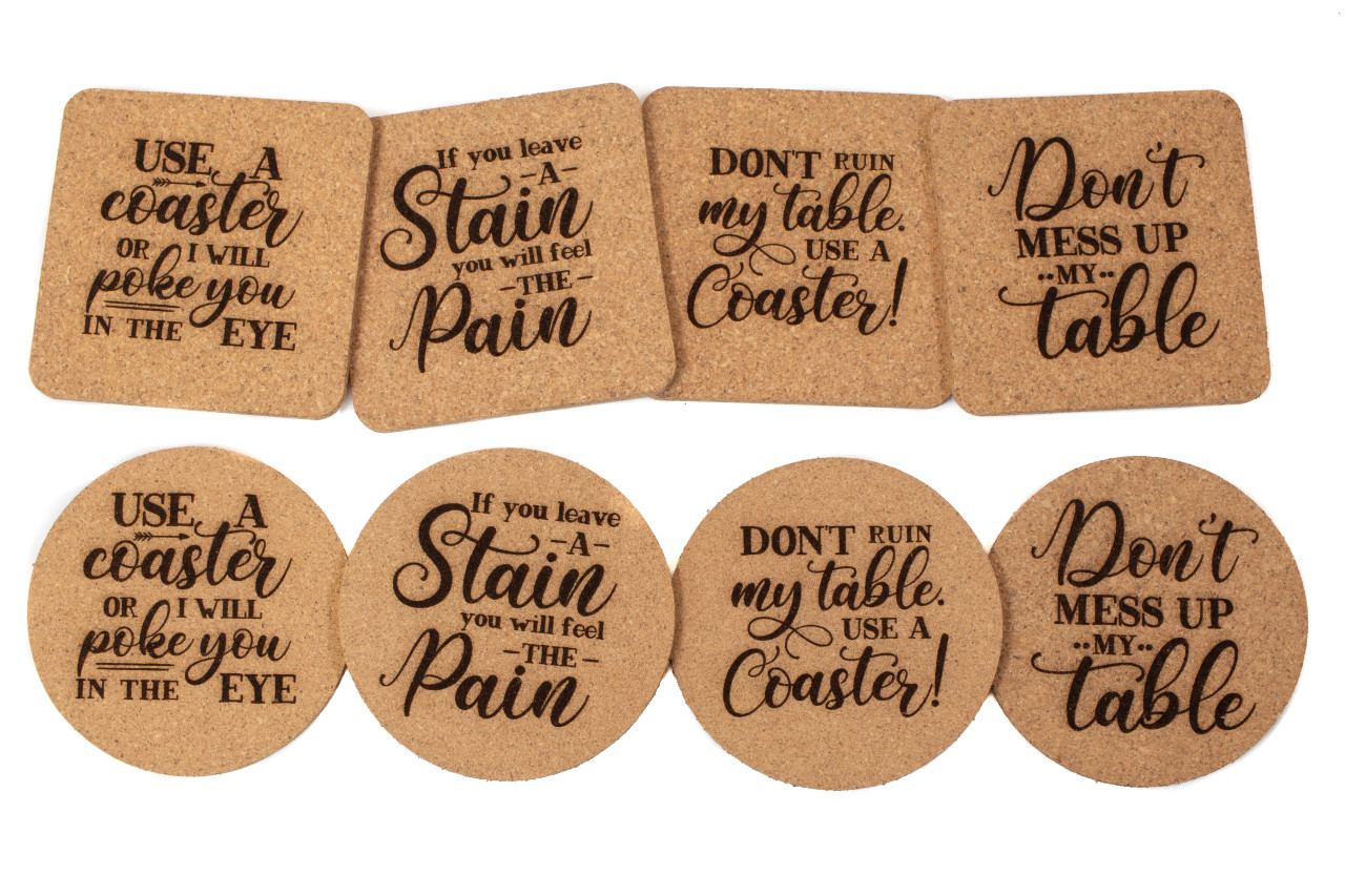 Funny Cork Coaster Set Baum Designs