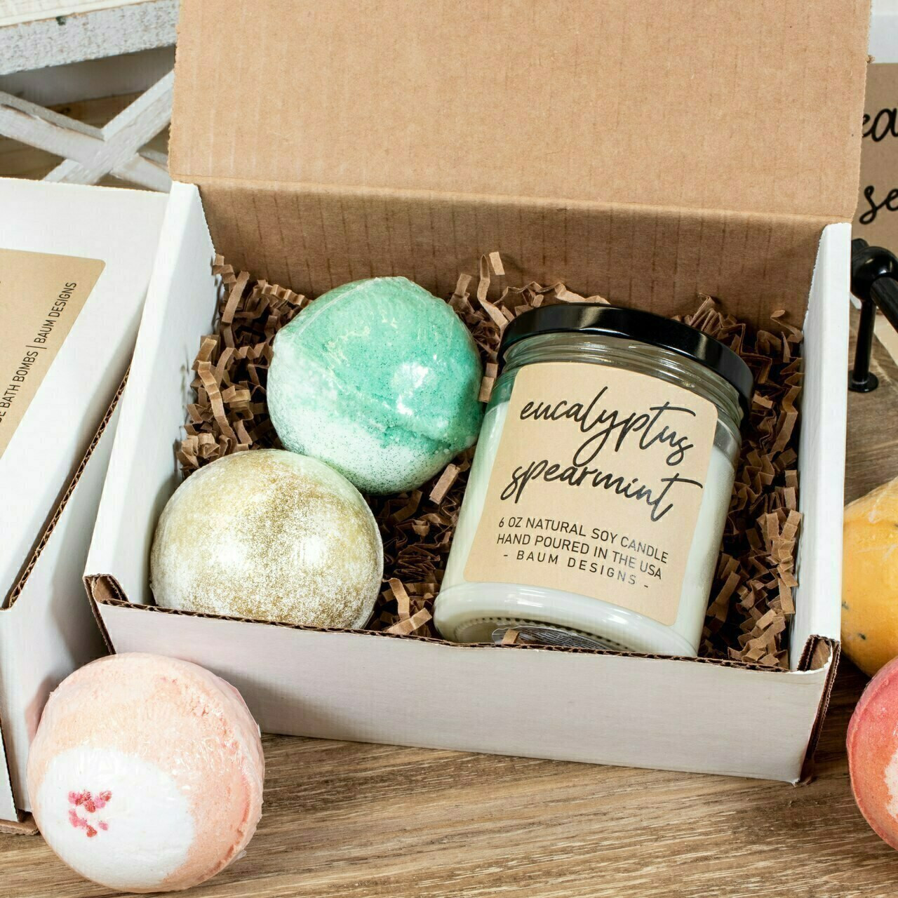 Let Shit Go, Take A Hot Ass Bath Gift Set - 6 oz. Soy Candle + 2 Bath Bombs