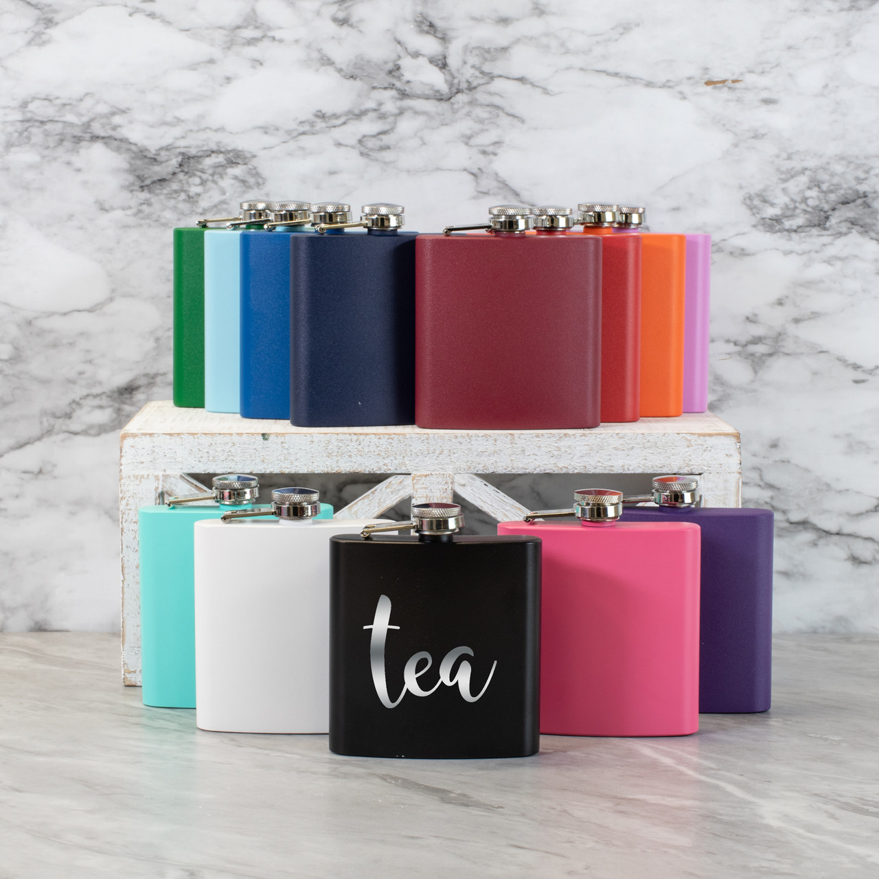 Tea Flask Stainless Steel Matte 6oz