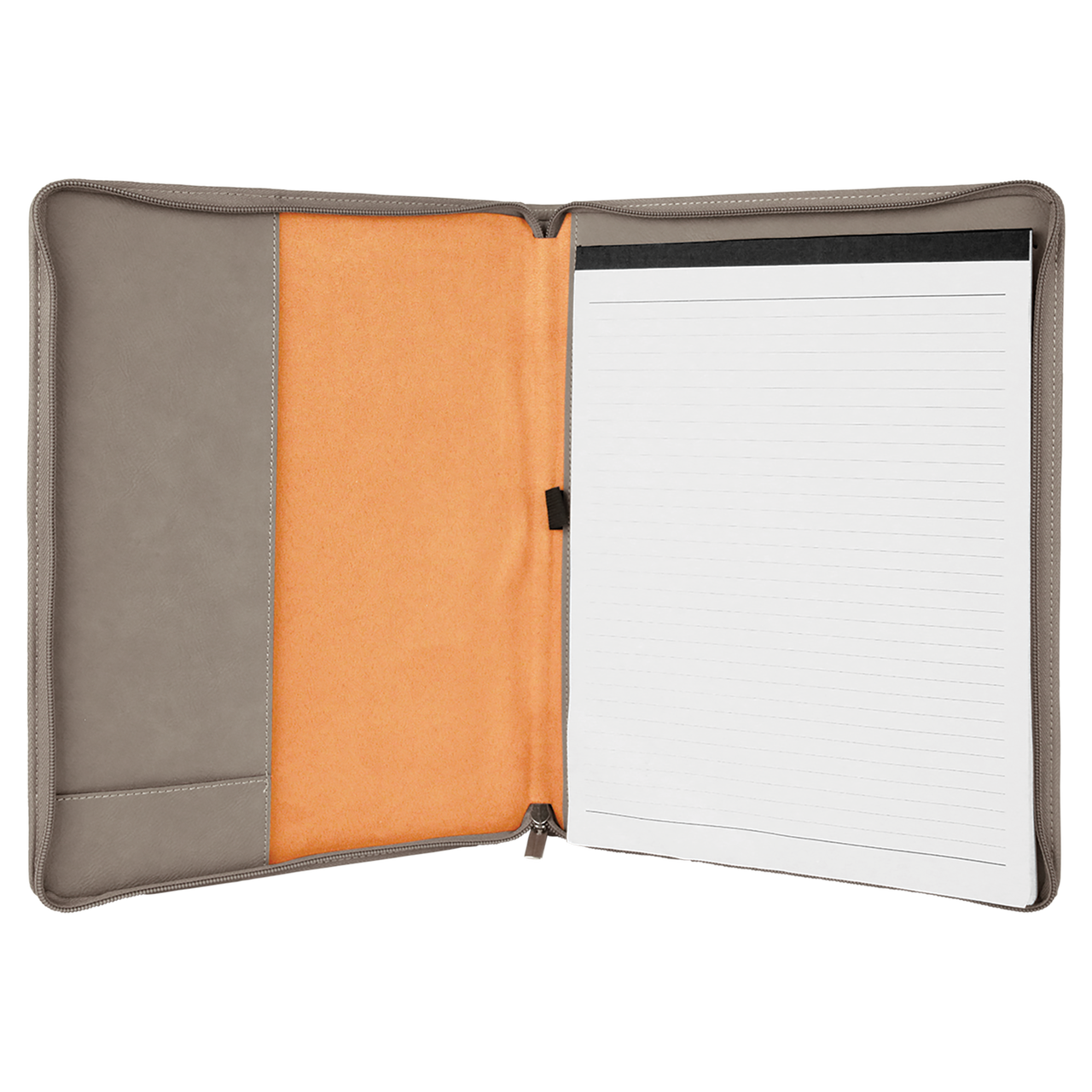 Personalized Portfolio Faux Leather Gray Baum Designs