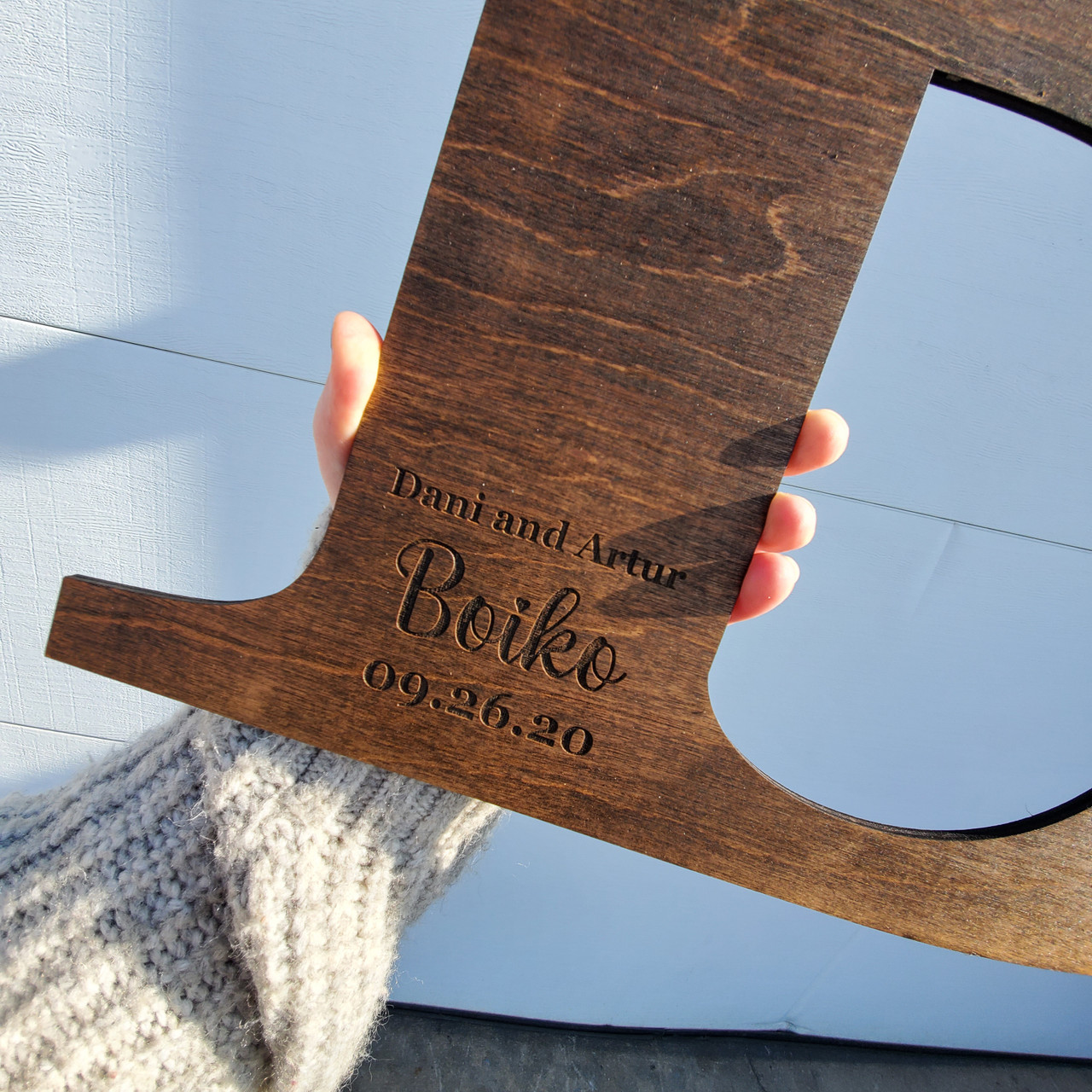 Monogram Alternative Wedding Guest Book Wood Baum Designs