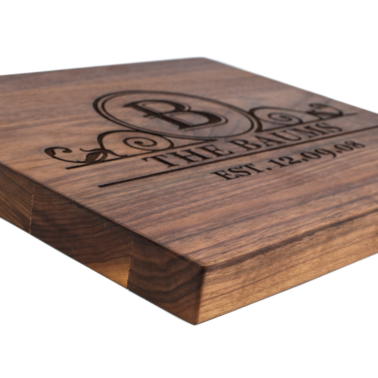 Personalized Walnut Cutting Board Engraved Monogram Baum Designs