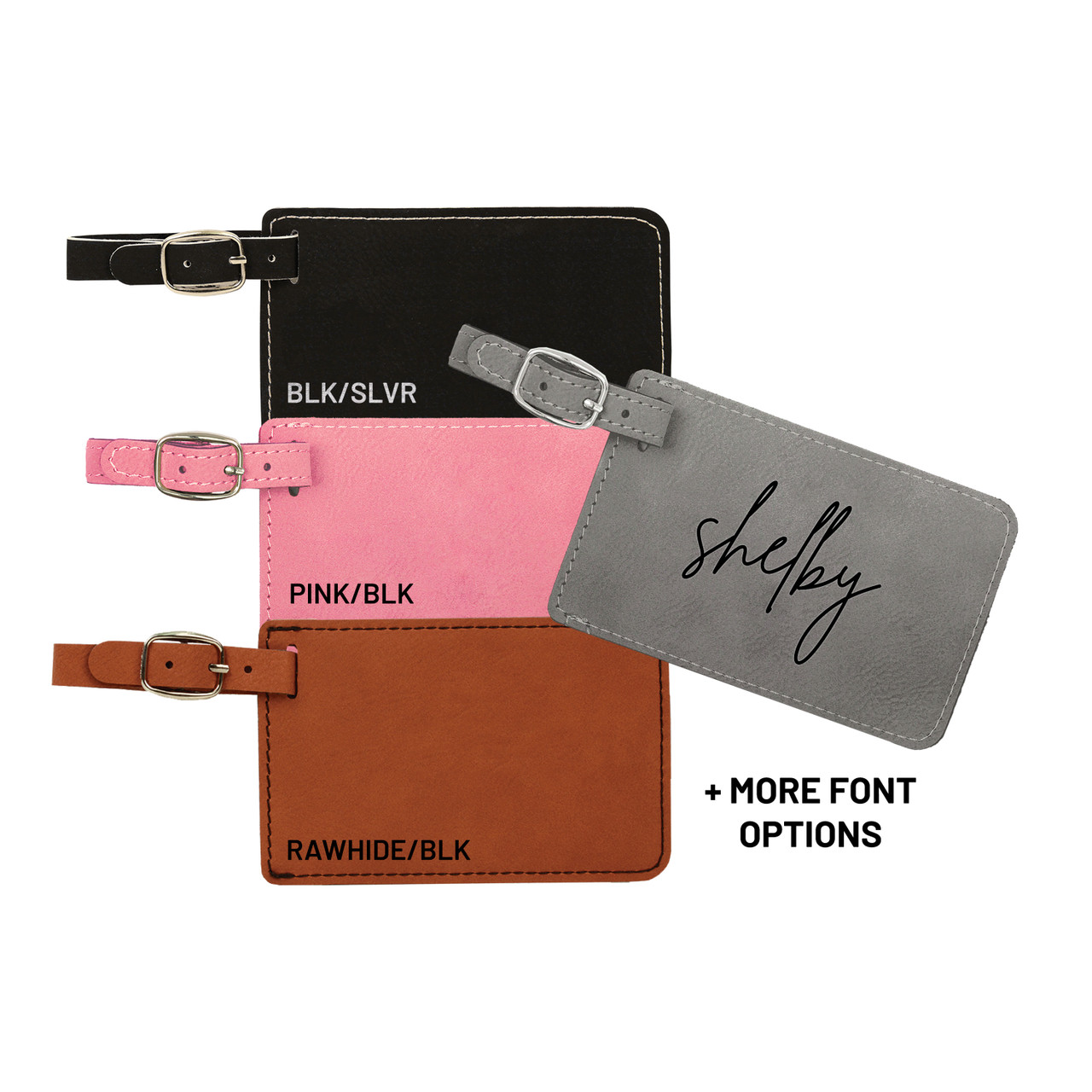 Personalized Leather Passport and Luggage Tag Set