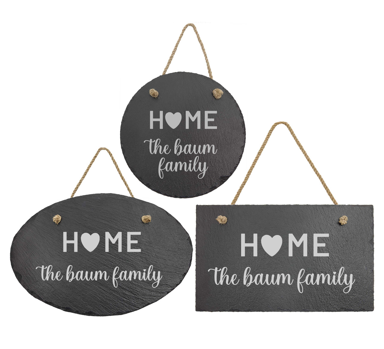 Personalized Home Is Where The Heart Is Slate Sign Baum Designs