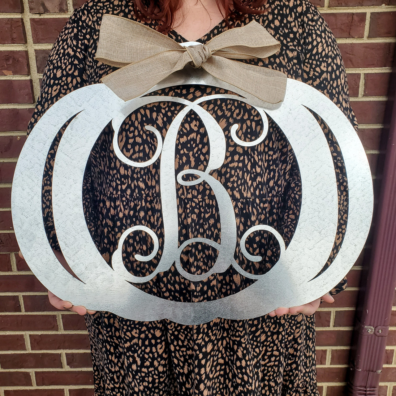 Monogram Pumpkin Door Hanger Sign Wood Or Metal Baum Designs