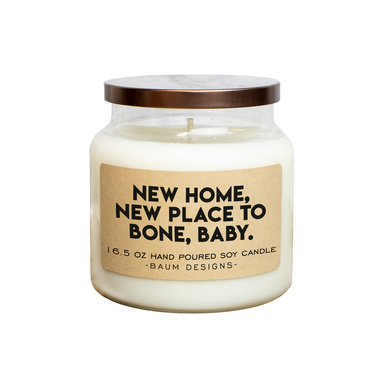 New Home, New Place To Bone Baby Soy Candle Baum Designs