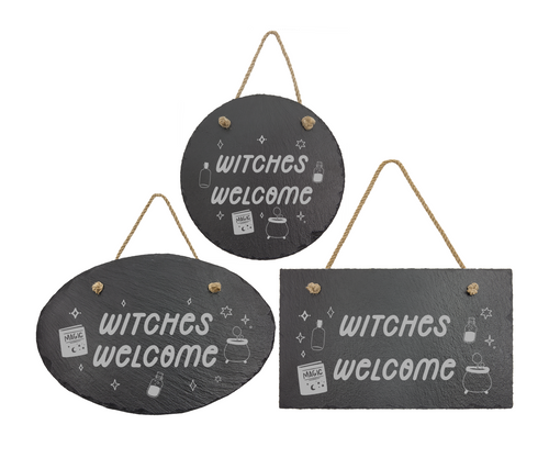 Witches Welcome Slate Sign Baum Designs