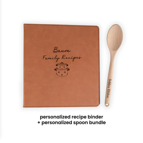 Personalized Recipe Binder + Wood Spoon Bundle Baum Designs