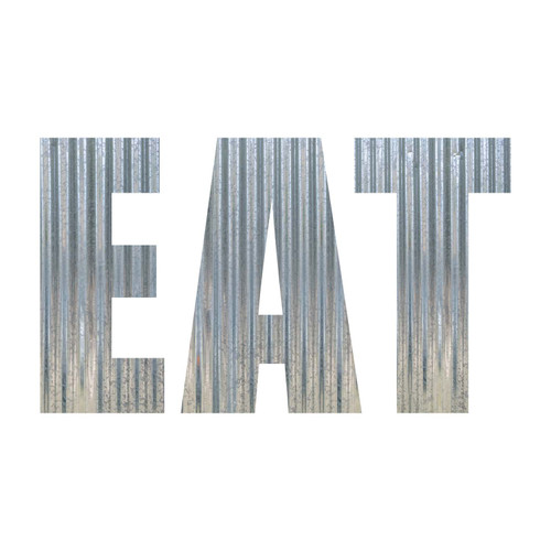 Eat Metal Letters Corrugated