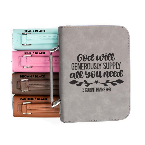God Will Generously Supply All You Need 1 Corinthians 9-8 Faux Leather Bible Cover God Will Generously Supply All You Need 1 Corinthians 9-8 Faux Leather Bible Cover