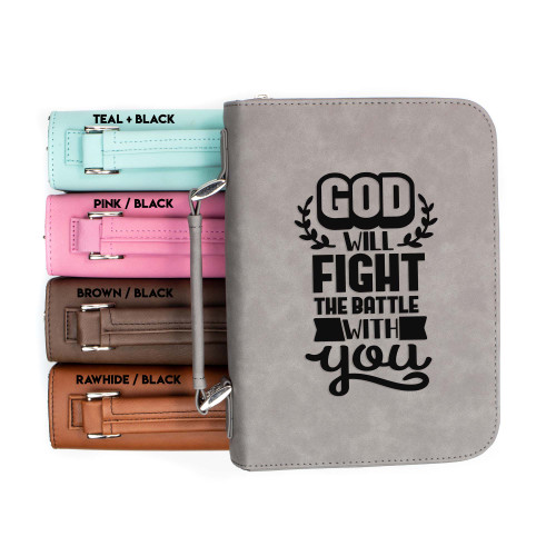 God Will Fight The Battle With You Faux Leather Bible Cover God Will Fight The Battle With You Faux Leather Bible Cover