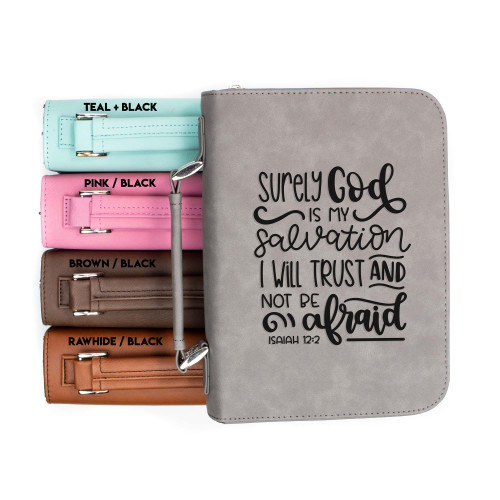 God is My Salvation Isaiah 12-2 Faux Leather Bible Cover