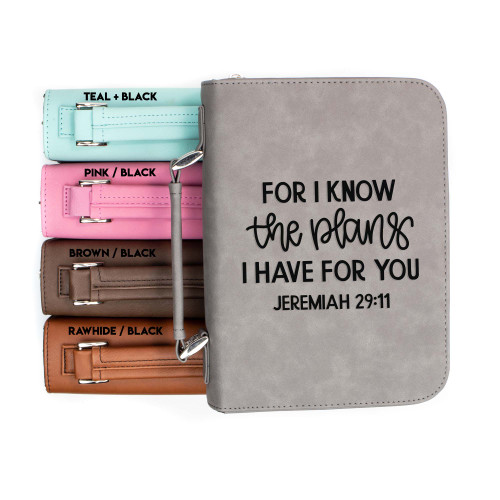 For I Know the Plans Jermiah 29-11 Faux Leather Bible Cover