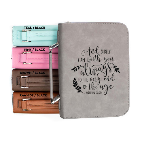 With You Always to the Very End Matthew 28-20 Faux Leather Bible Cover