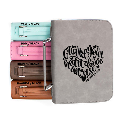 Guard Your Heart Above All Else Proverbs 4-23 Faux Leather Bible Cover