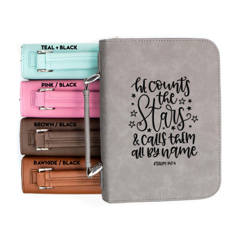 Calls Them All By Name Psalm 147-4 -2 Faux Leather Bible Cover