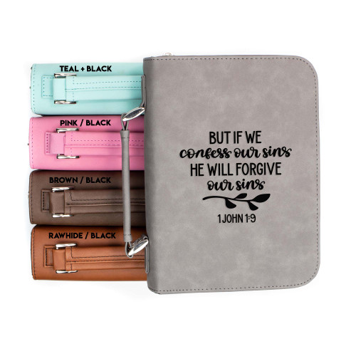 If We Confess Our Sins He Will Forgive 1 John 1-9 Faux Leather Bible Cover