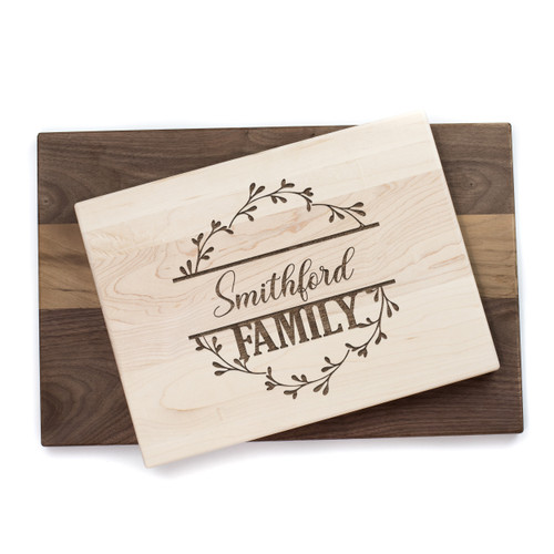 Personalized Family Wreath Cutting Board Baum Designs