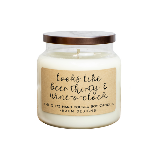 Looks Like Beer Thirty & Wine-O-Clock Soy Candle