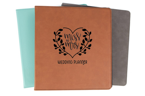 Miss To Mrs. Wedding Planner Binder Faux Leather Baum Designs